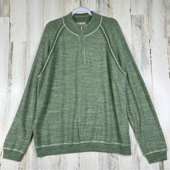 Tommy Bahama Reversible Sweater Mens Size XL Long Sleeves Pullover Shirt 1/4 Zip - Picture 2 of 12